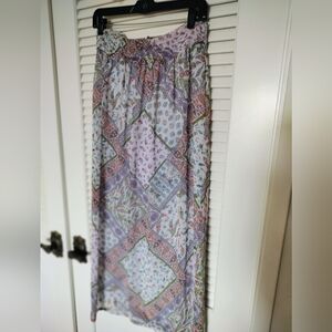 Phildar Full Length Fully Lined Paisley Floral Print Skirt Size Small